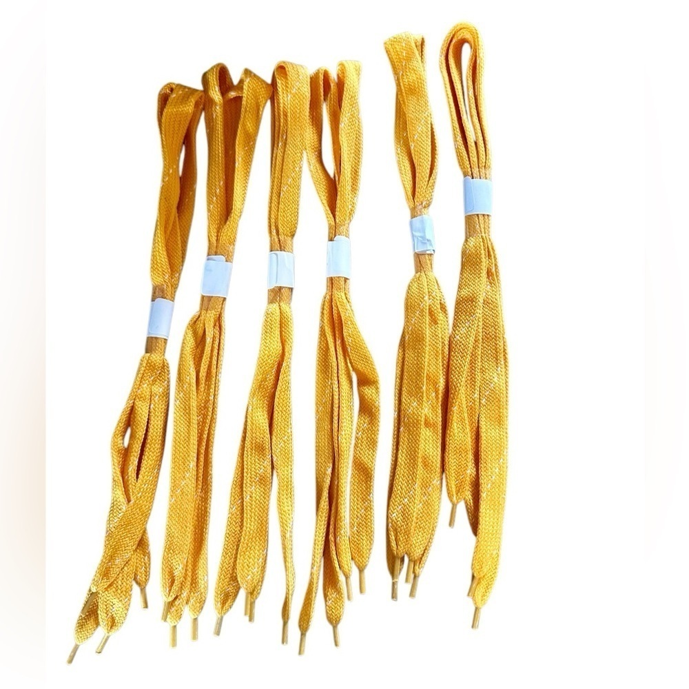 6 Pack of Shoelaces Orange/White - Picture 1 of 2